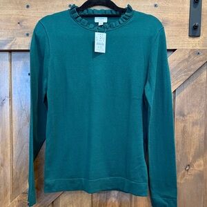 J.Crew Long Sleeve Ruffle Top Sweater Size Medium NWT